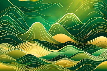 background with green waves, Amidst an abstract pattern vector background, a minimalist banner design takes form