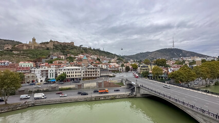 Fototapeta na wymiar panorama of the city of tibilisi georgia