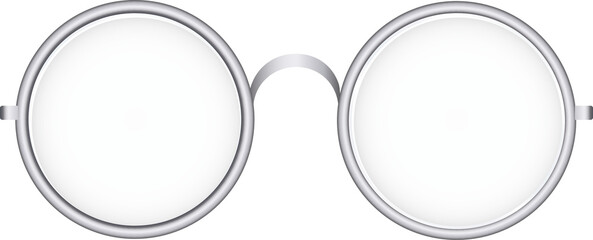 Silver frame glasses.
