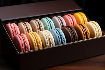 macarons in a box with generative ai