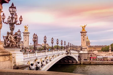 Foto auf gebürstetem Alu-Dibond Pont Alexandre III Paris, Pont Alexandre III über Seine