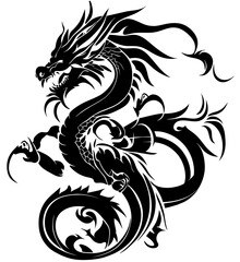 black and white dragon