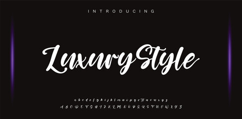 Luxury Minimal style alphabet fonts . Modern abstract vector typeface letters. Tech lines font typography logo design