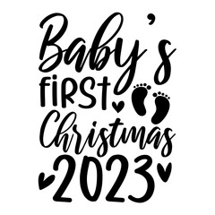 Baby's First Christmas 2023 Svg