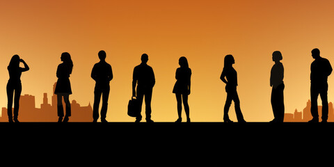 Fototapeta premium silhouettes of people