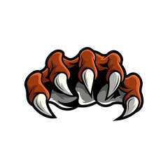 Tiger claw esport mascot logo design - obrazy, fototapety, plakaty