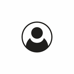 Simple black and white profile icon, suitable for icons, UI, and other uses