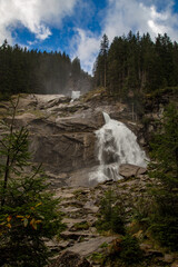 Austria. Alps. Krimmler waterfall 1460 m.