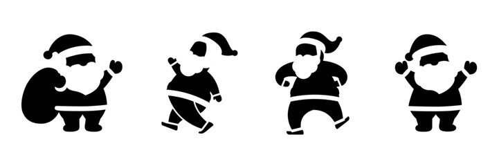 Santa Claus character icon collection. Christmas Santa Claus icons. Funny happy Santa Claus character icons