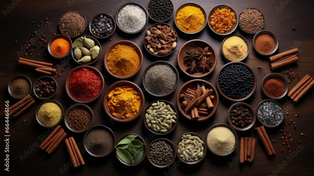 Poster various spices selection.