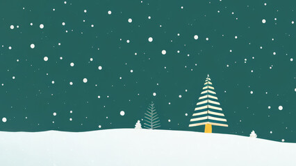 Winter Christmas Tree Background