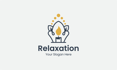 Meditation candle logo, symbolizing calm in meditation