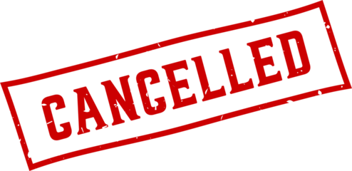 Cancelled square grunge rubber stamp