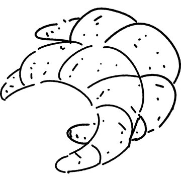 recommend clip art: croissant illustration. outline vector food on transparent background. cute doodle breakfast. simple line of yummy food.