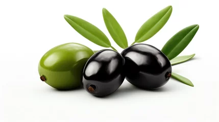 Foto auf Acrylglas Close-up of black olives. ripe organic fruits. raw materials for olive oil. © AndErsoN