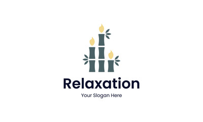 Obraz premium Meditation candle logo, symbolizing calm in meditation