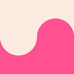 Double pink and beige background of pastel color shades. Intertwining and curved shapes. 