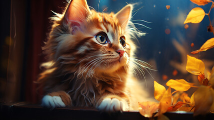 An endearing feline close-up with enchanting, penetrating eyes that will instantly soften hearts and add allurement to any assignment or advertisement.