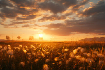 Golden Morning on the Green Prairie