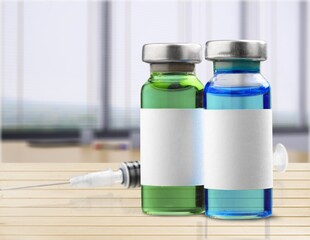 Penicillin Antibiotic Injection vial on the desk