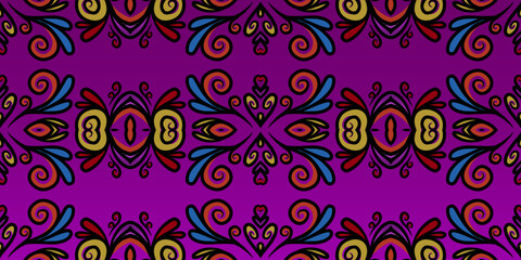  luxurious batik ethnic dayak traditional Java indonesia with beautiful flowers line art gradient design