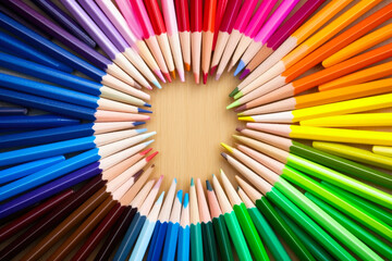 Vibrant Colored Pencil Color Wheel