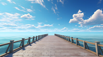 Offer a unique view from the end of a seaside pier, with the vast expanse of the sea extending...