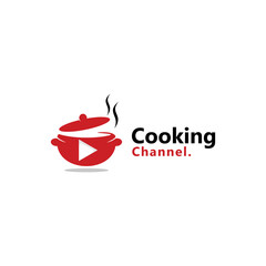 Cooking channel television tv culinary review logo vector icon illustration