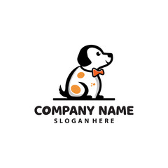 Dog logo template, animal daycare and pet shop. Vector illustration.
