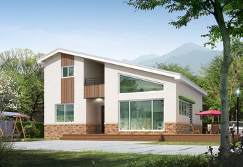 3d rendering of a modern house