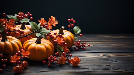 Celebrate this Thanksgiving amongst pumpkins, leaves and a shadowy timber backdrop.