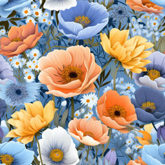 Blumen Muster, endlos, Flowers pattern, endless,