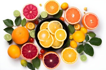 top view delicious collection of fruits