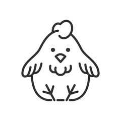 Chicken, linear icon. Line with editable stroke