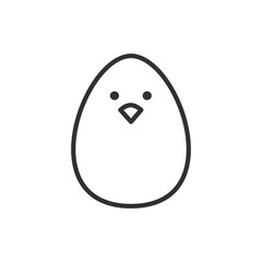 egg chicken, linear icon. Line with editable stroke