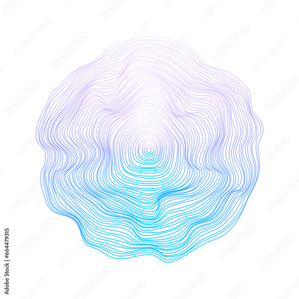 Poster Abstract circle lines wave colorful purple and blue gradient isolated on transparent background. Vector in concept technology, science, music, modern.
