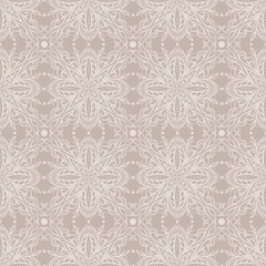 Seamless pattern with mandalas. Boho vintage style vector background. Silk neck scarf or kerchief square pattern design style, best motive for print on fabric or paper.