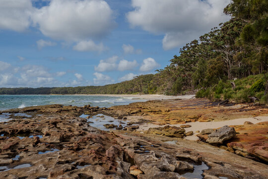 View of the Pacific Ocean from Mollymook Beach, near Ulladulla, NSW, Australia