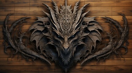 Wooden Dragon symbol of the year 2024. Year of the Dragon, Chinese New Year.