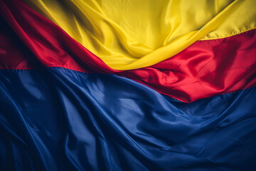 Top View Flatlay Romanian Flag. Ai Generated
