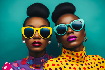 Stylish Color-Blocking: Shades on Bold Black Beauties