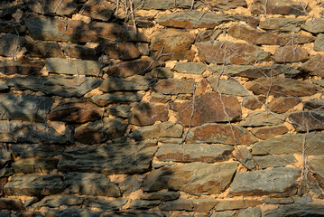 old stone wall in rock