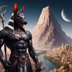 Anubis, the Egyptian god with the head of a dog