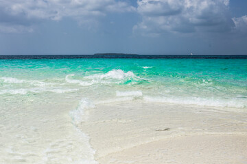 Beautiful beach at Zanzibar. Paradise beach with blue water in Kendwa village, Zanzibar, Tanzania