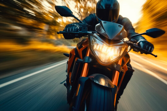 Extreme Close-up: Motorcycle in Action