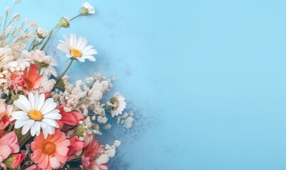 Obraz na płótnie Canvas Vibrant bouquet of assorted flowers.