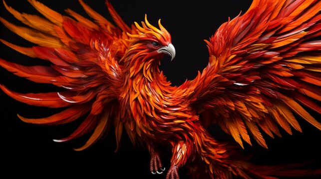 mythical phoenix bird made with fire generated by AI tool 