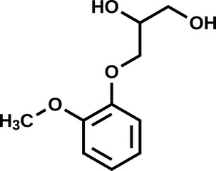 Guaifenesin structural formula, vector illustration  