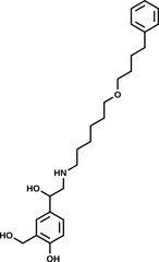 Salmeterol structural formula, vector illustration  