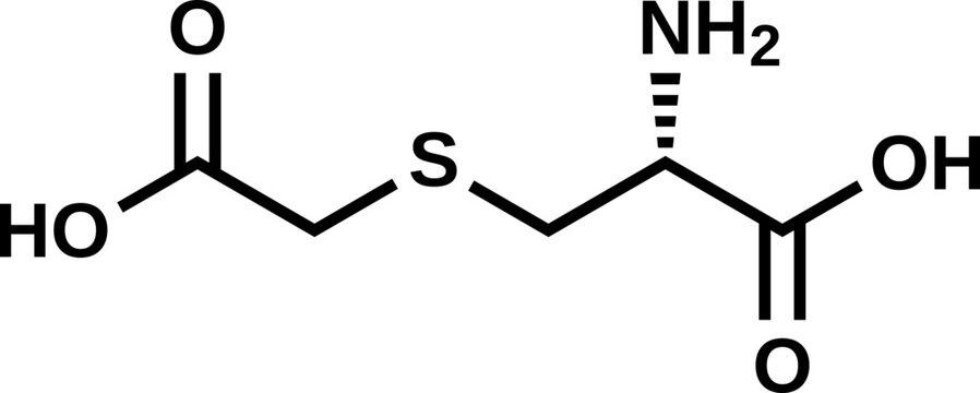 Carbocysteine structural formula, vector illustration 